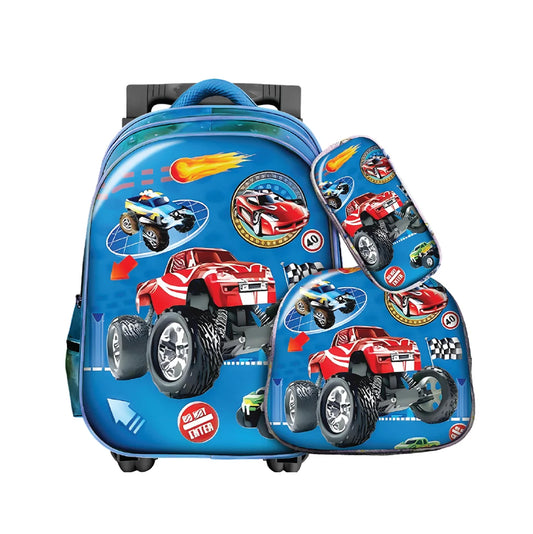 Pack Scolaire 3 Pièces Premium – Cartable à Roulettes Trolley