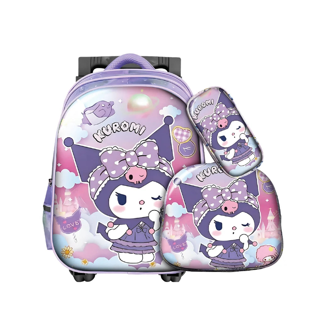 Pack Scolaire 3 Pièces Premium – Cartable à Roulettes Trolley