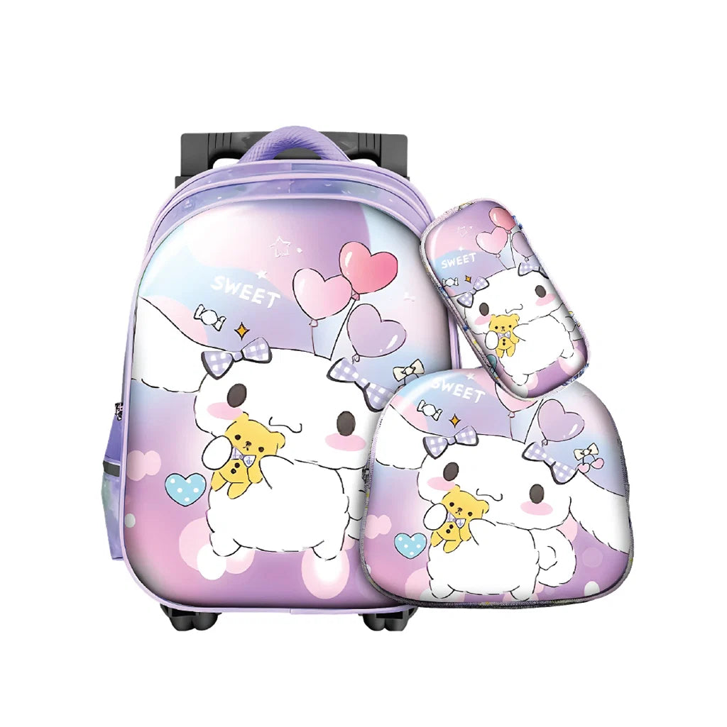 Pack Scolaire 3 Pièces Premium – Cartable à Roulettes Trolley
